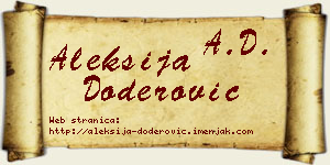 Aleksija Doderović vizit kartica